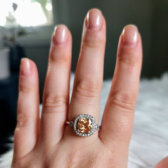 NWT Ryze Peach Moscato Cubic Zirconia .925 Sterling Silver Ring - Size 9 - Picture 8 of 8